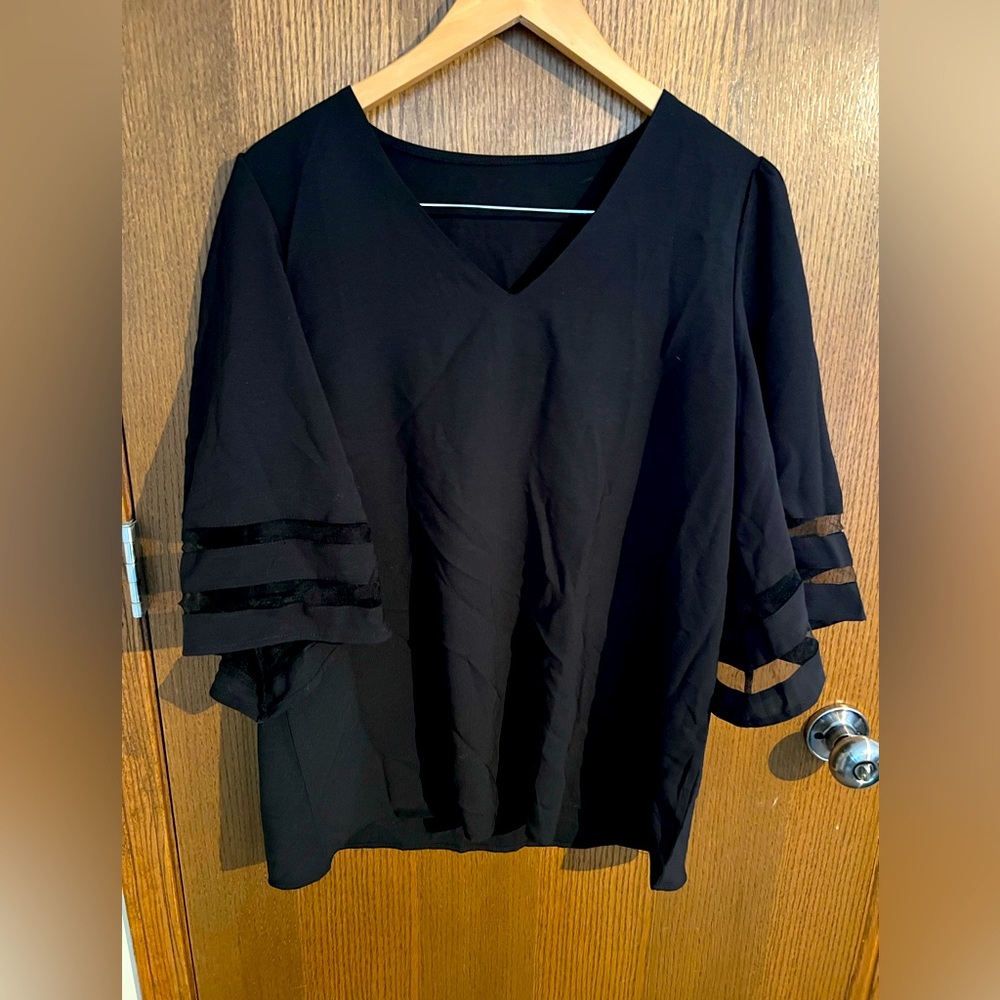 Black v-neck top